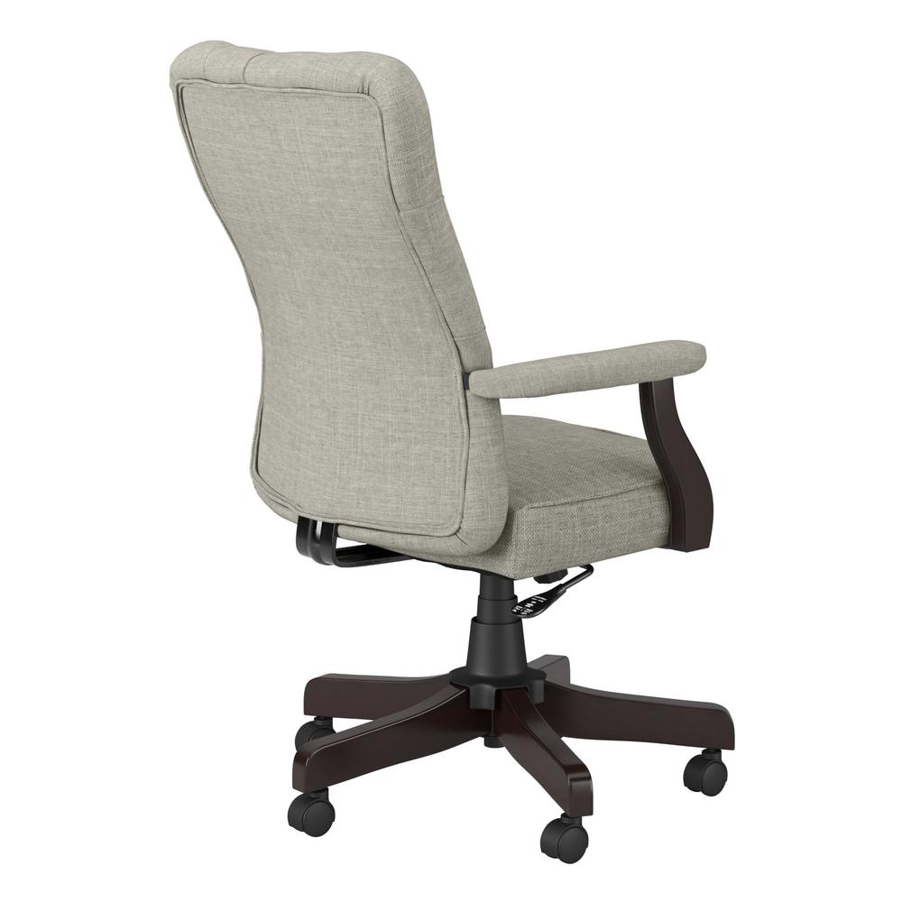 kathy ireland®  Cottage Grove High Back Tufted Office Chair with Arms - Light Gray. Picture 4
