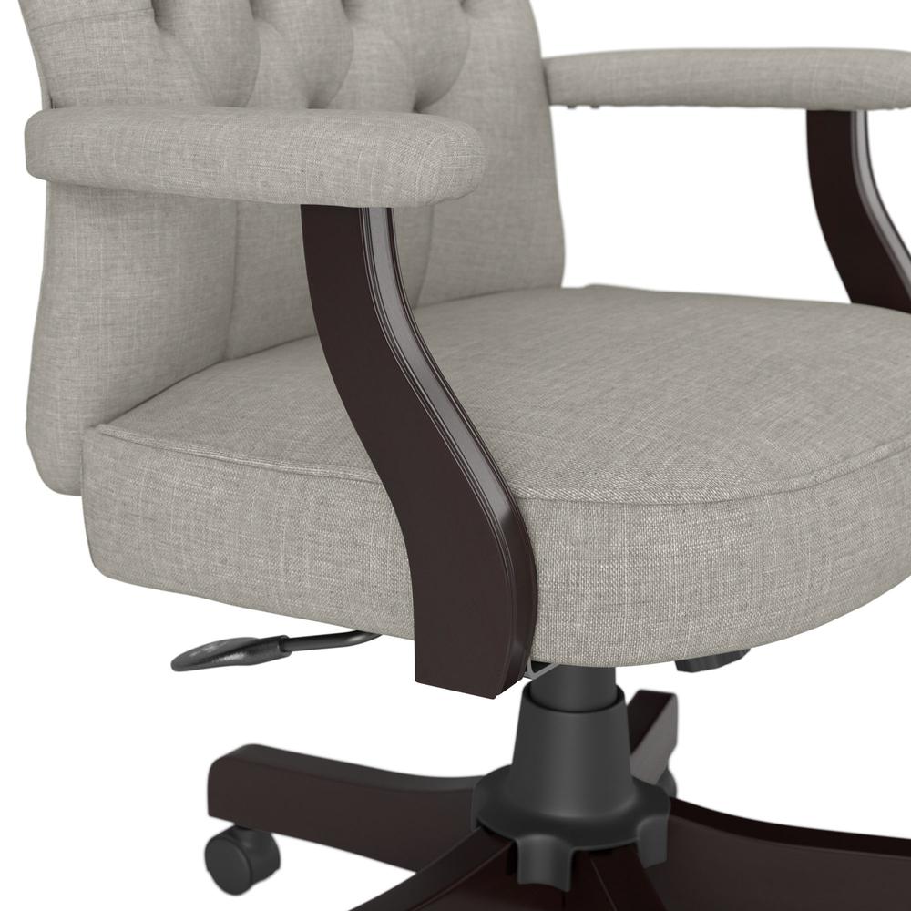 kathy ireland®  Cottage Grove High Back Tufted Office Chair with Arms - Light Gray. Picture 7
