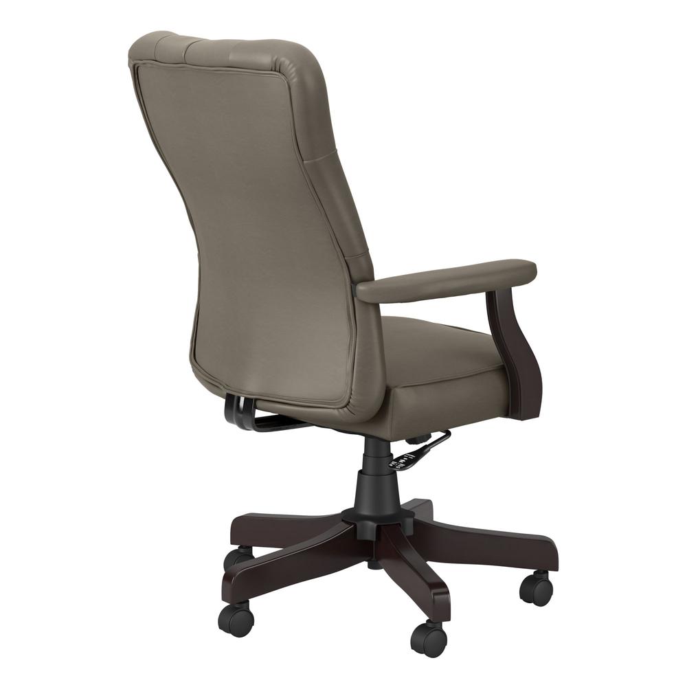 kathy ireland®  Cottage Grove High Back Tufted Office Chair with Arms - Washed Gray Leather. Picture 4