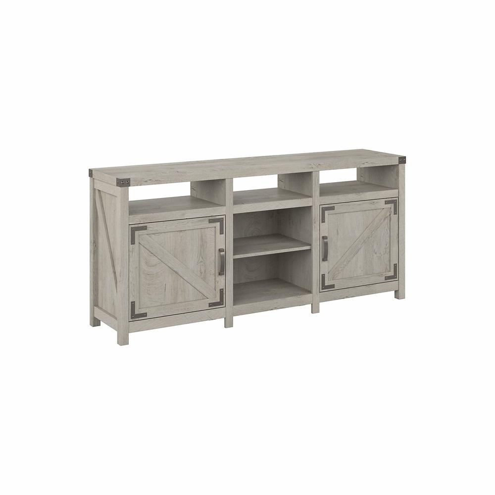 kathy ireland® Home by Bush Furniture Cottage Grove 65W Farmhouse TV Stand for 75 Inch TV, Cottage White. Picture 1