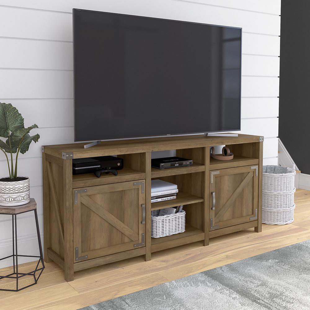 Bush Furniture Cottage Grove 65W Farmhouse TV Stand for 75 Inch TV, Reclaimed Pine. Picture 2