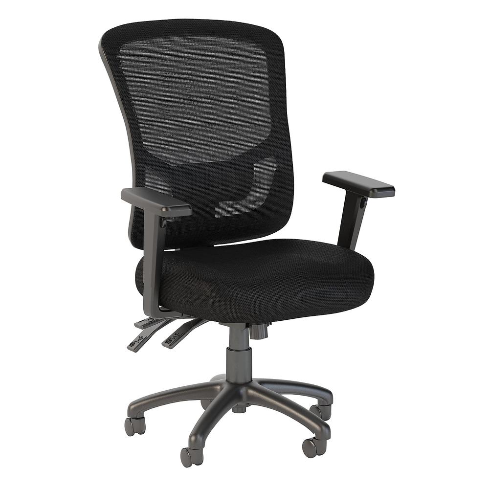 Custom Comfort High Back Multifunction Mesh Executive Office Chair, Black Nylon Mesh. Picture 1