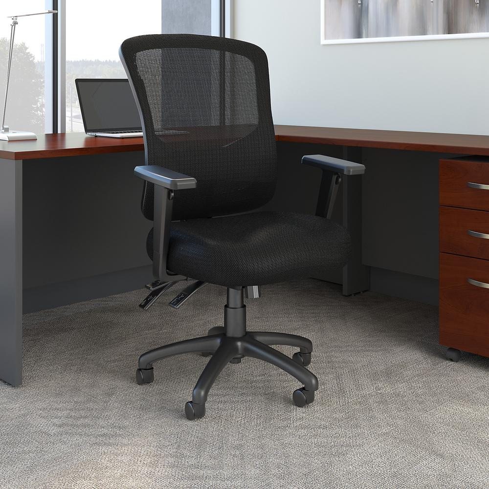 Custom Comfort High Back Multifunction Mesh Executive Office Chair, Black Nylon Mesh. Picture 2