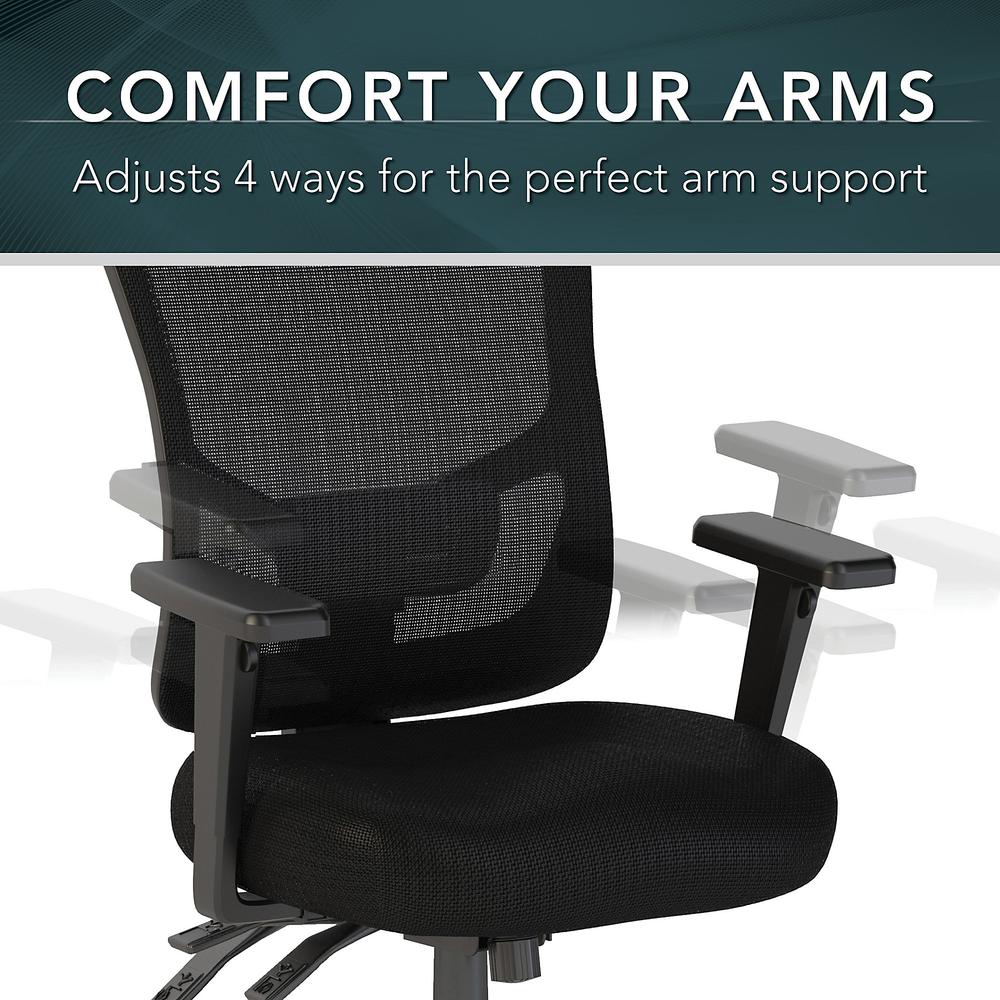 Custom Comfort High Back Multifunction Mesh Executive Office Chair, Black Nylon Mesh. Picture 3