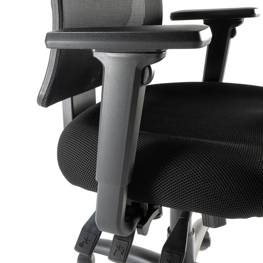 Custom Comfort High Back Multifunction Mesh Executive Office Chair, Black Nylon Mesh. Picture 5