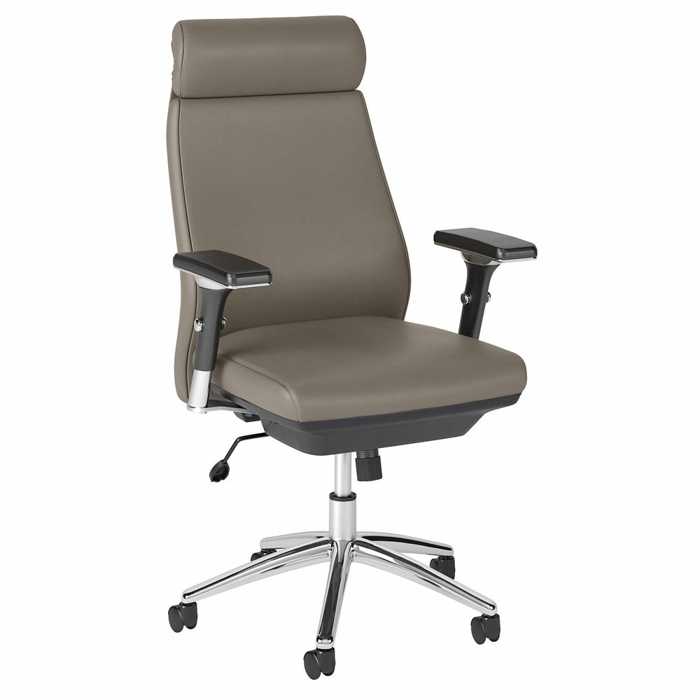Bush Business Furniture Metropolis High Back Leather Executive Office Chair - Washed Gray Leather. The main picture.