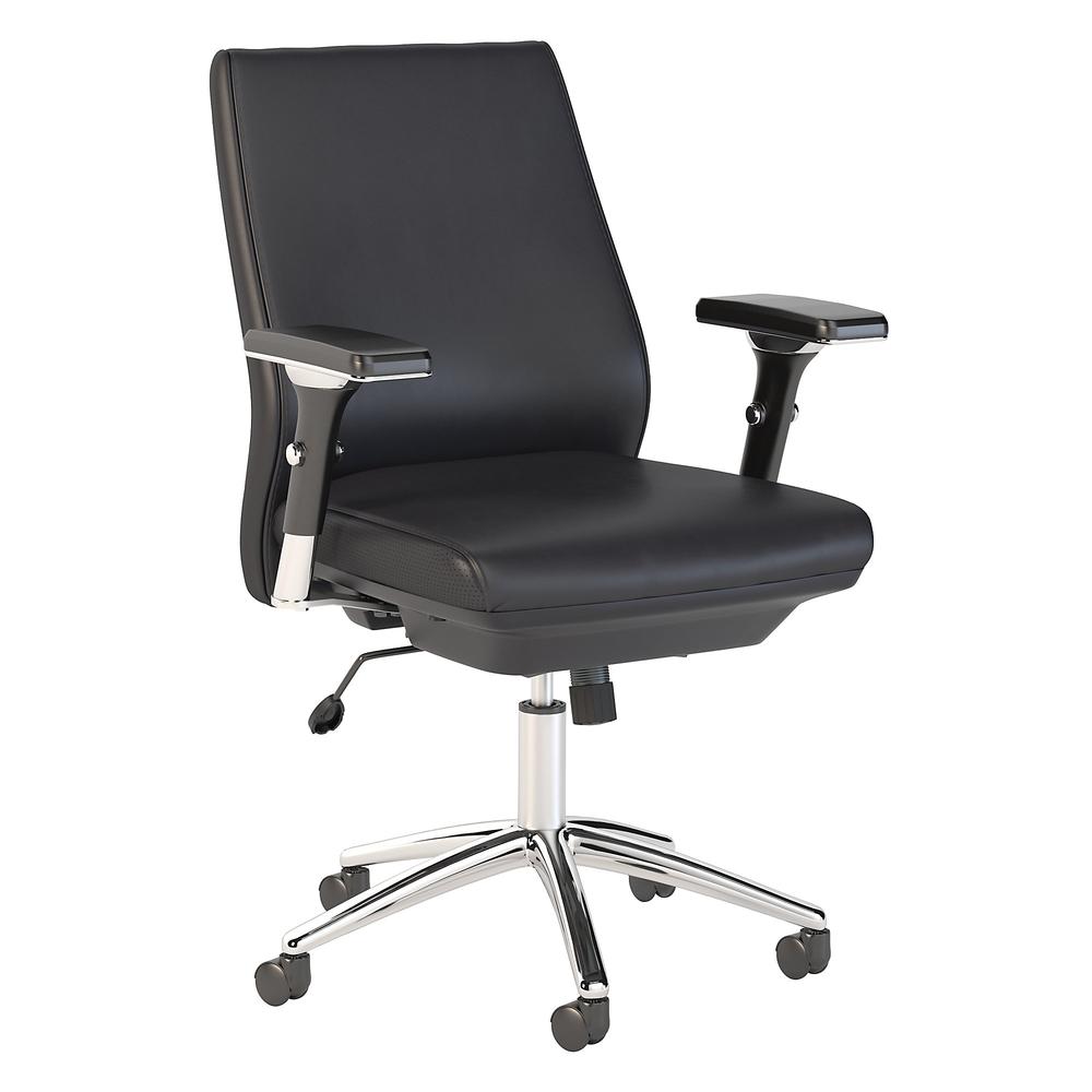 Bush Business Furniture Metropolis Mid Back Leather Executive Office Chair, Black Leather. The main picture.