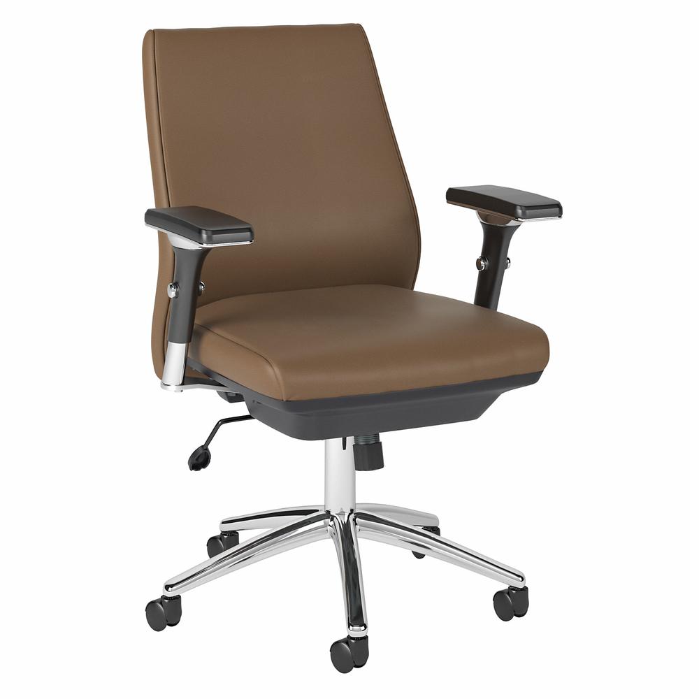 Bush Business Furniture Metropolis Mid Back Leather Executive Office Chair - Saddle Leather. The main picture.
