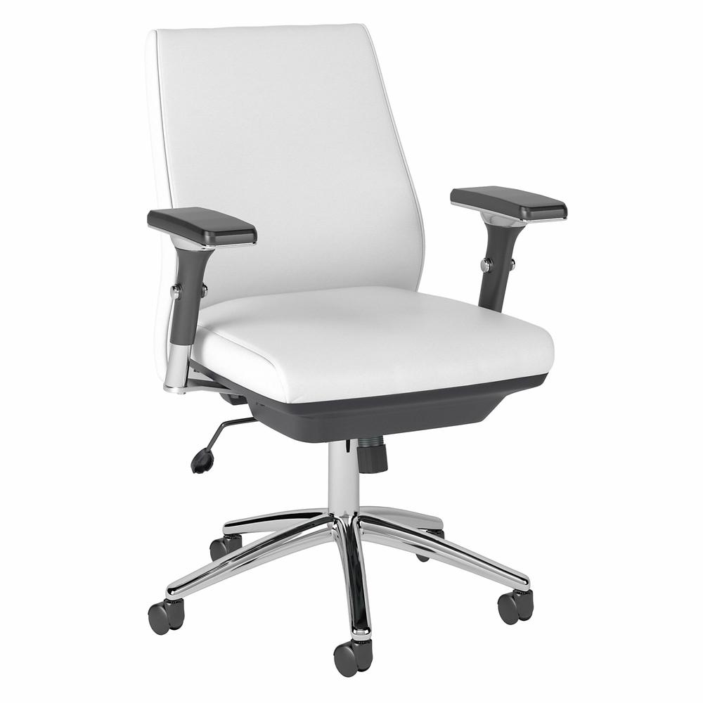 Bush Business Furniture Metropolis Mid Back Leather Executive Office Chair - White Leather. The main picture.