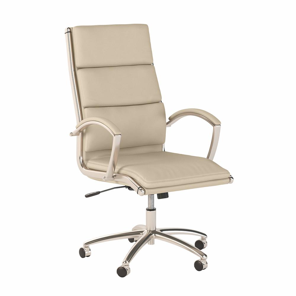 Bush Business Furniture Modelo High Back Leather Executive Office Chair - Antique White Leather. Picture 1