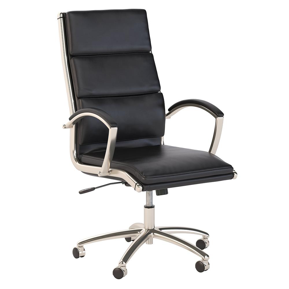 Bush Business Furniture Modelo High Back Leather Executive Office Chair, Black Leather. Picture 1