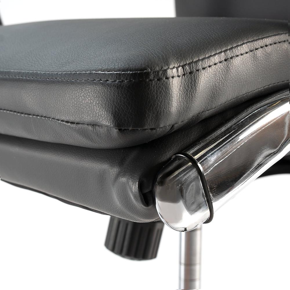 Bush Business Furniture Modelo High Back Leather Executive Office Chair, Dark Gray Leather. Picture 5