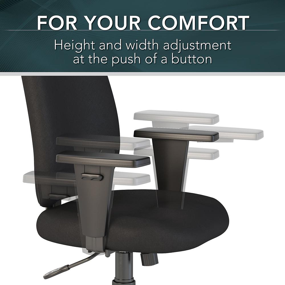 Bush Business Furniture Prosper High Back Task Chair, Black Fabric. Picture 3