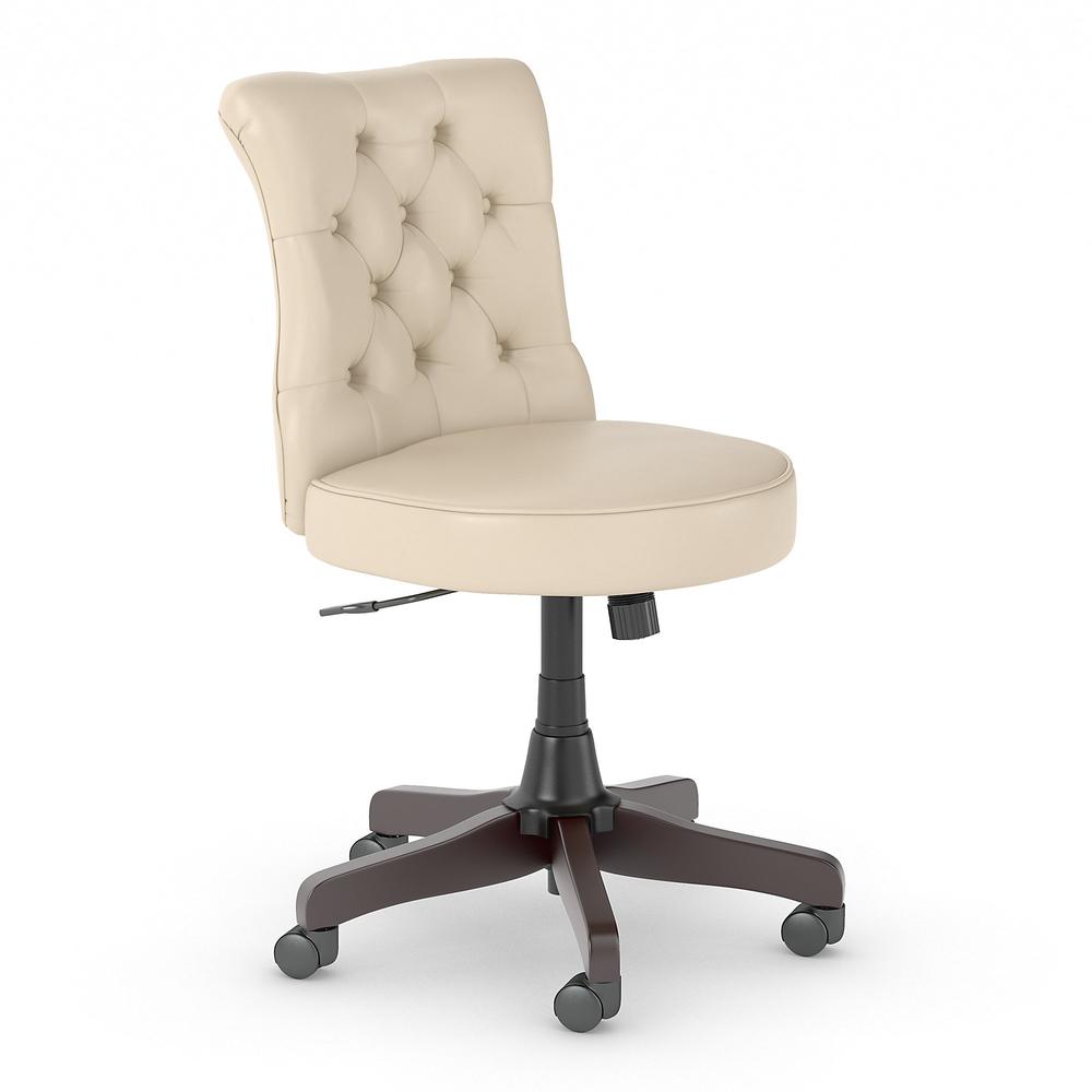 Bush Business Furniture Arden Lane Mid Back Tufted Office Chair, Antique White Leather. Picture 1
