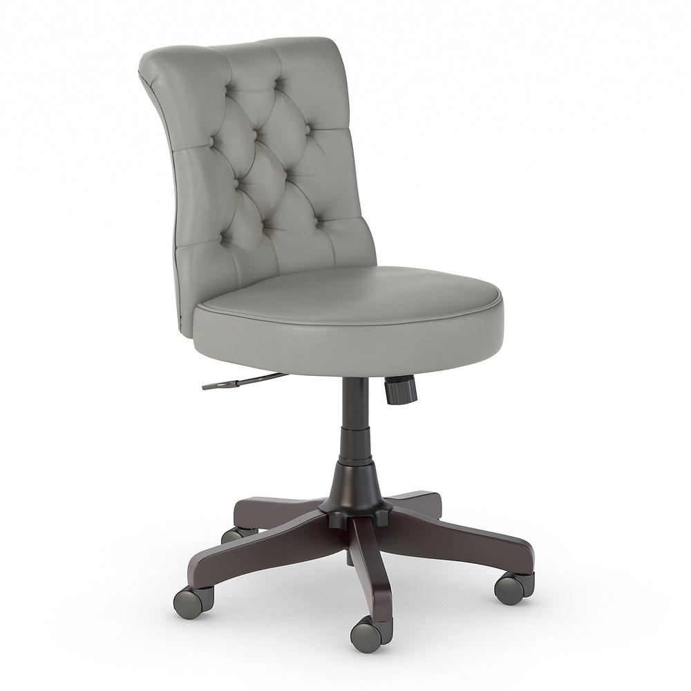 Bush Business Furniture Arden Lane Mid Back Tufted Office Chair, Light Gray Leather. Picture 1