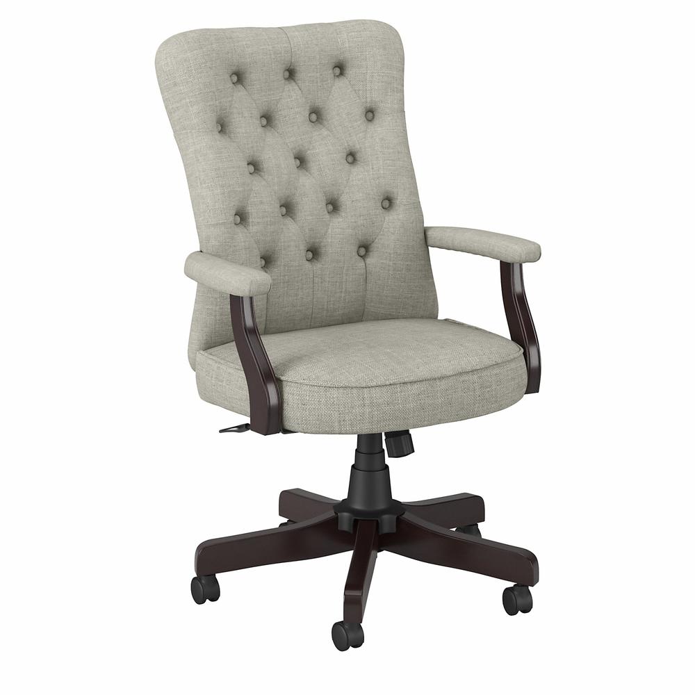 High Back Tufted Office Chair with Arms Light Gray. Picture 1