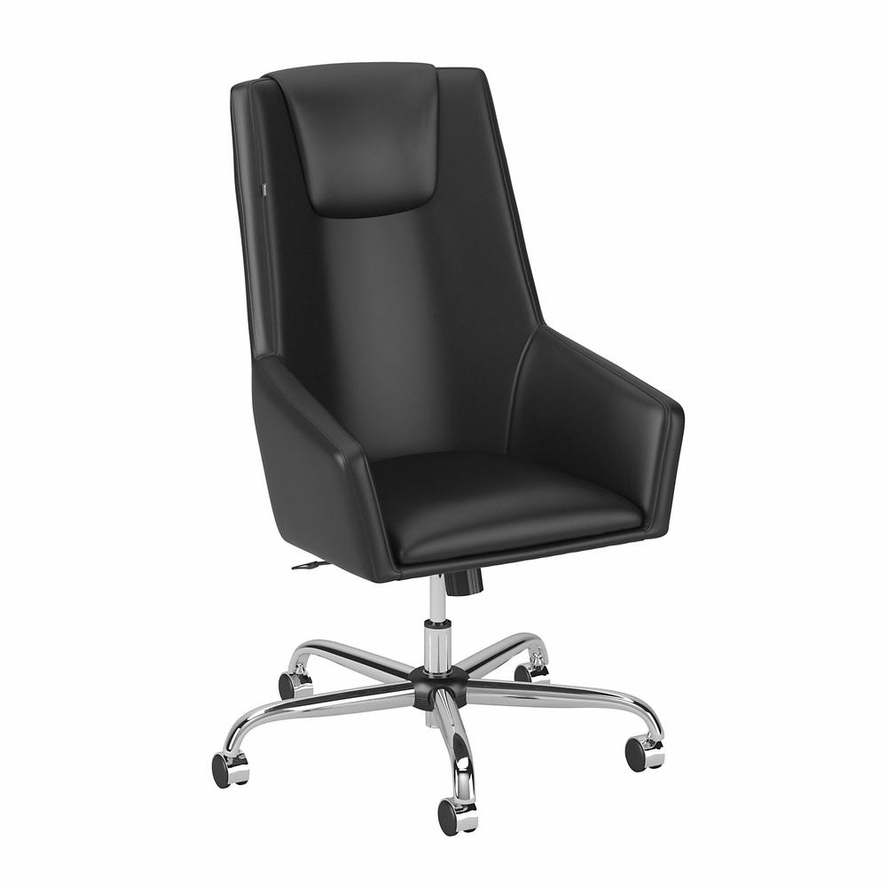 Bush Business Furniture London High Back Leather Box Chair - Black Leather. The main picture.