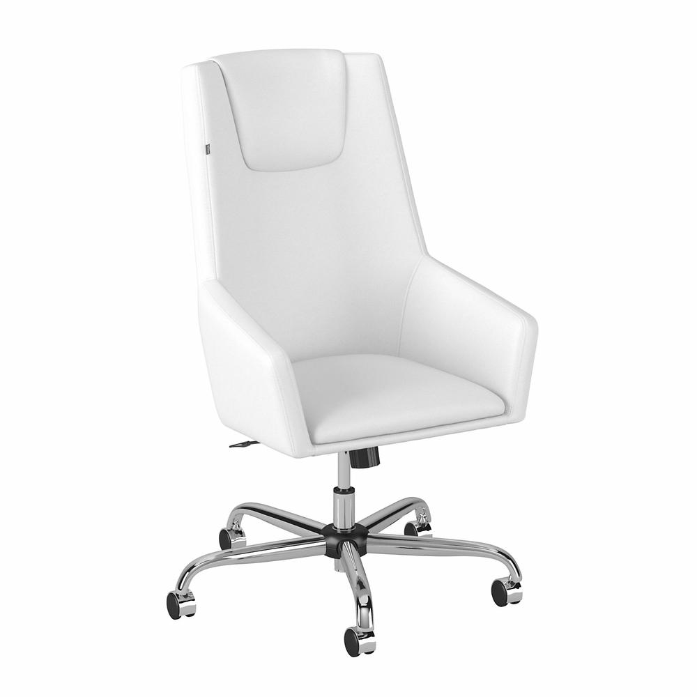 Bush Business Furniture London High Back Leather Box Chair - White Leather. The main picture.