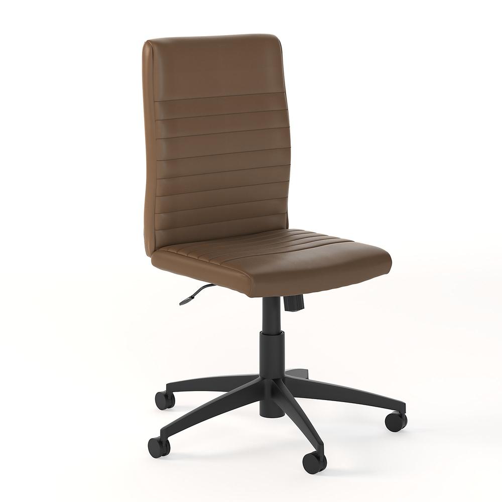 Bush Business Furniture Archive Mid Back Ribbed Leather Office Chair, Saddle Leather. The main picture.