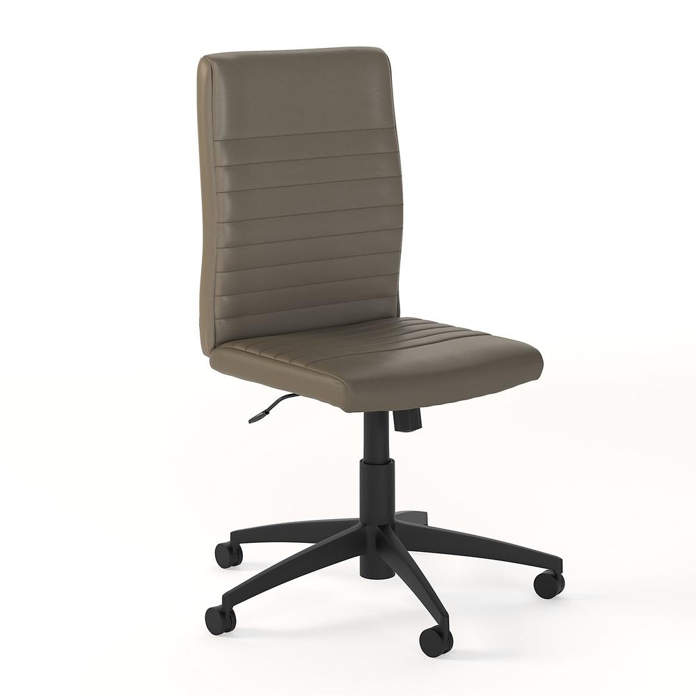Bush Business Furniture Archive Mid Back Ribbed Leather Office Chair, Washed Gray Leather. The main picture.