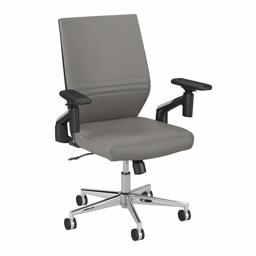 Bush Business Furniture Laguna Mid Back Leather Office Chair - Light Gray Leather. The main picture.