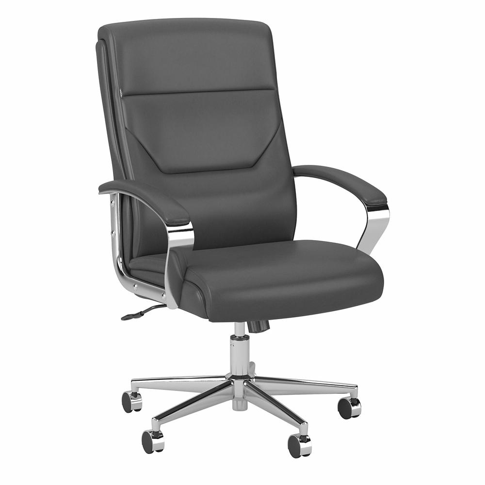 Bush Business Furniture South Haven High Back Leather Executive Office Chair - Dark Gray Leather. Picture 1