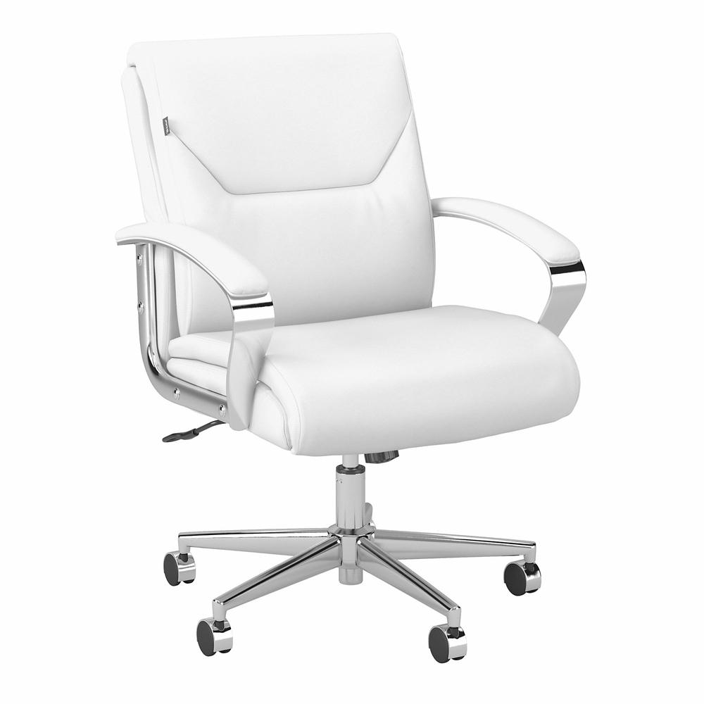 Bush Business Furniture South Haven Mid Back Leather Executive Office Chair - White Leather. The main picture.