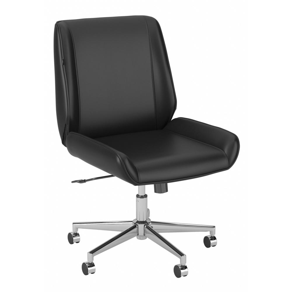 Bay Street Wingback Leather Office Chair in Black. Picture 1