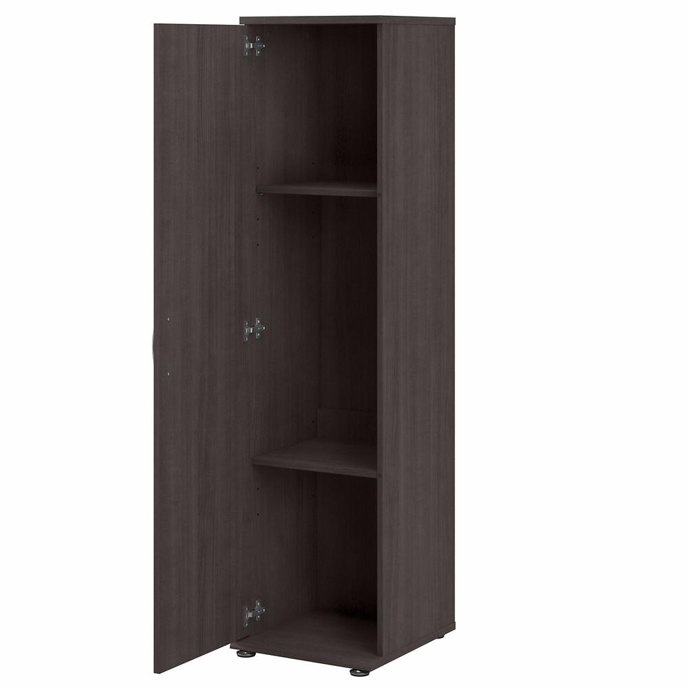 Bush Business Furniture Universal 6 Piece Modular Closet Storage Set with Floor and Wall Cabinets, Storm Gray/Storm Gray. Picture 6