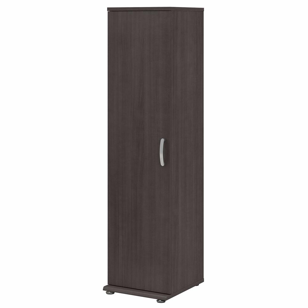 Bush Business Furniture Universal Narrow Clothing Storage Cabinet with Door and Shelves, Storm Gray/Storm Gray. Picture 1