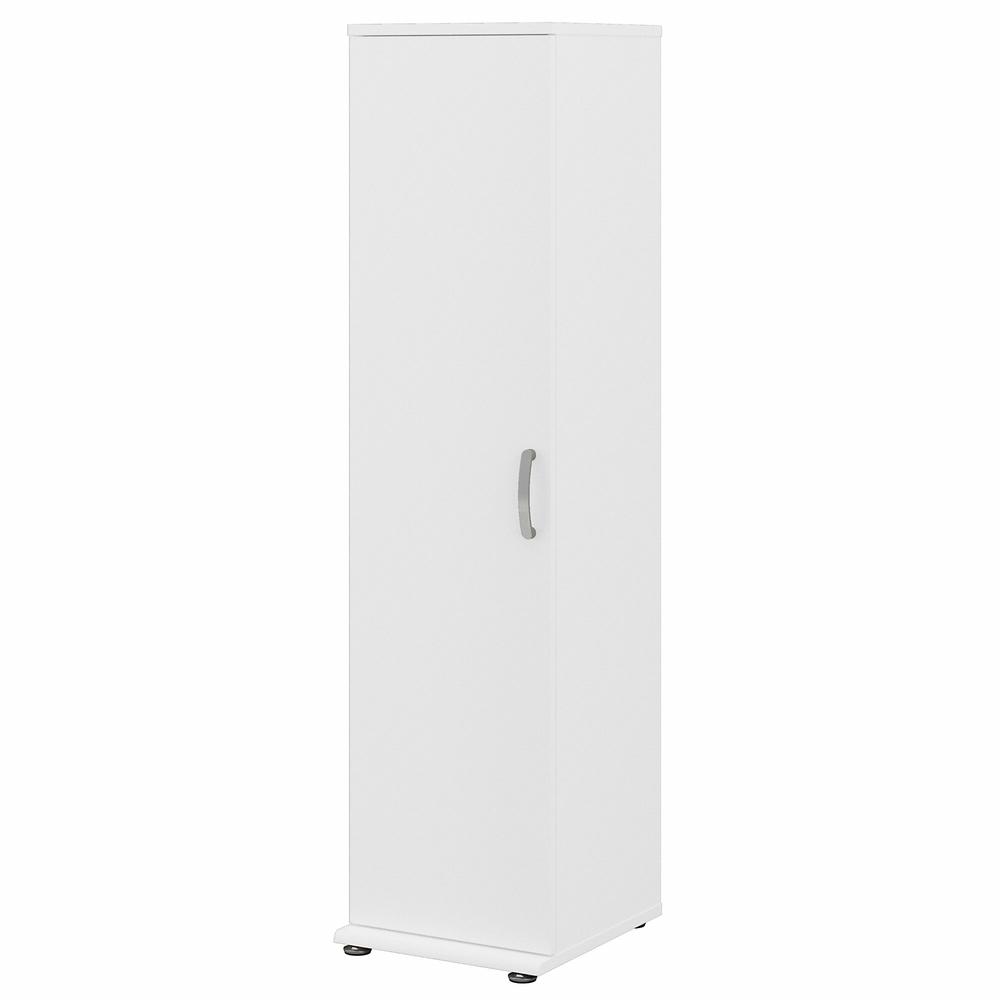 Bush Business Furniture Universal Narrow Clothing Storage Cabinet with Door and Shelves, White. Picture 1