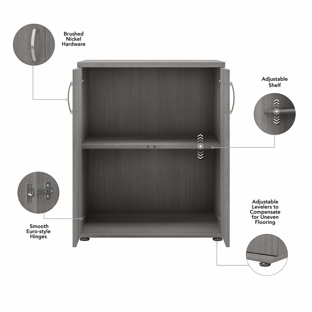 Bush Business Furniture Universal Closet Organizer with Doors and Shelves, Platinum Gray. Picture 3