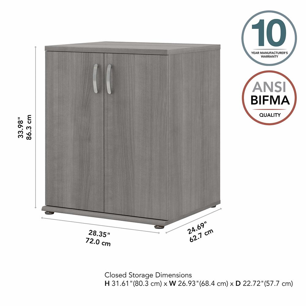 Bush Business Furniture Universal Closet Organizer with Doors and Shelves, Platinum Gray. Picture 5