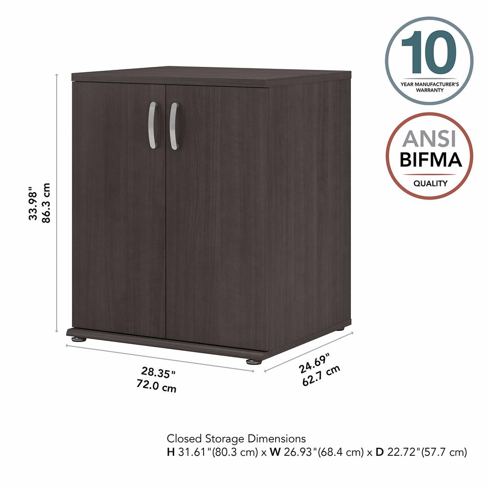 Bush Business Furniture Universal Closet Organizer with Doors and Shelves, Storm Gray/Storm Gray. Picture 5
