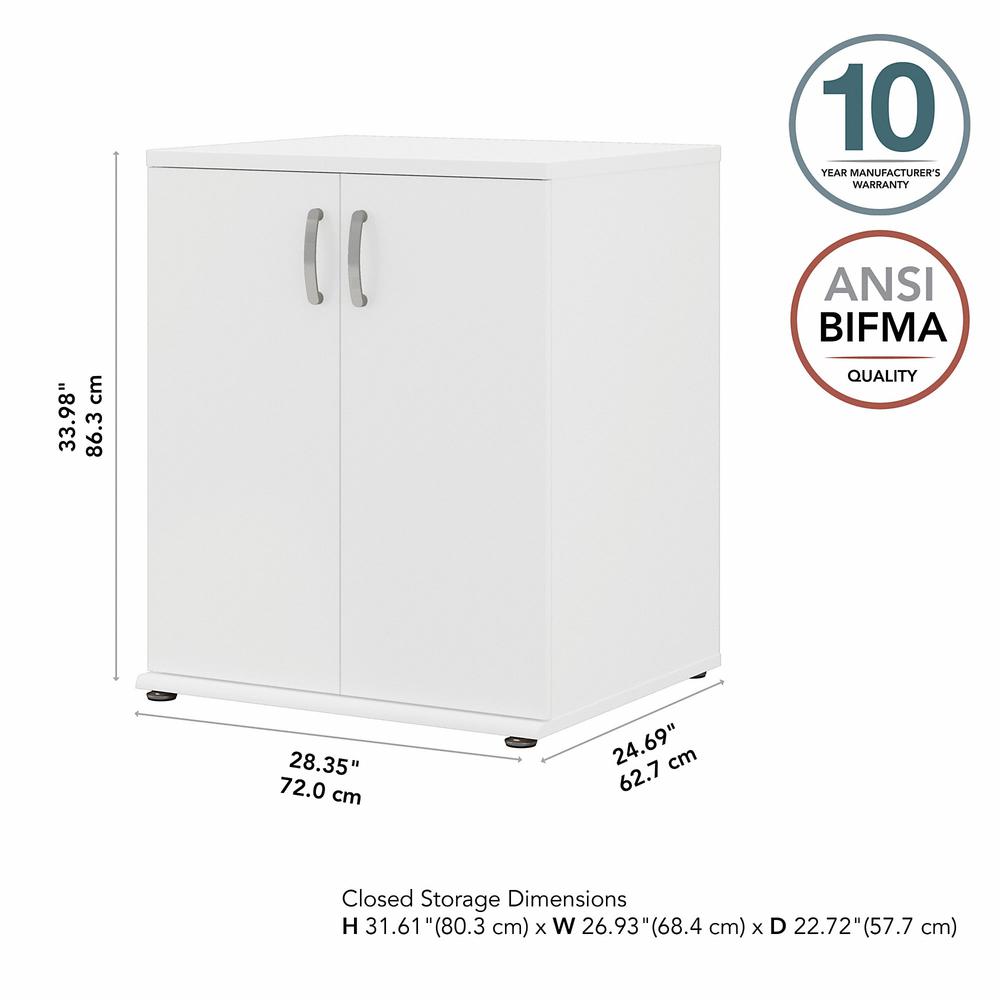 Bush Business Furniture Universal Closet Organizer with Doors and Shelves, White. Picture 5