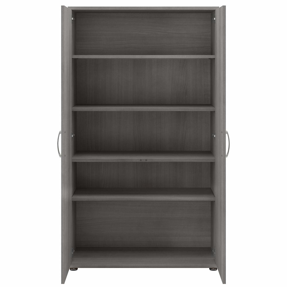 Bush Business Furniture Universal Tall Clothing Storage Cabinet with Doors and Shelves, Platinum Gray. Picture 6