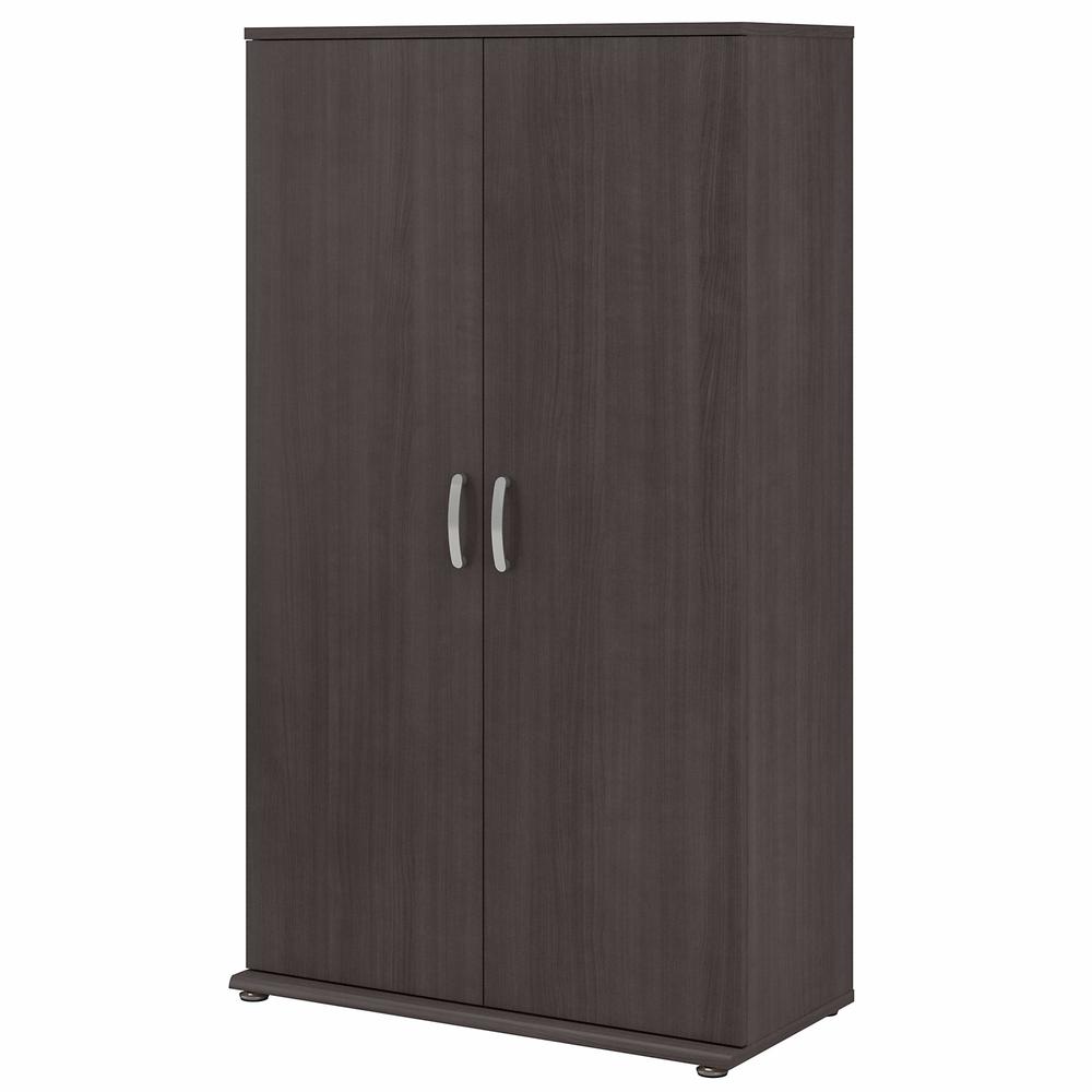 Bush Business Furniture Universal Tall Clothing Storage Cabinet with Doors and Shelves, Storm Gray/Storm Gray. Picture 1