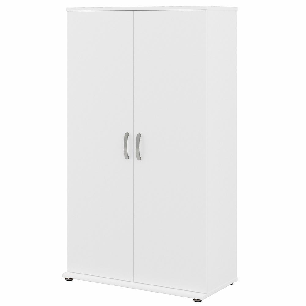 Bush Business Furniture Universal Tall Clothing Storage Cabinet with Doors and Shelves, White. Picture 1