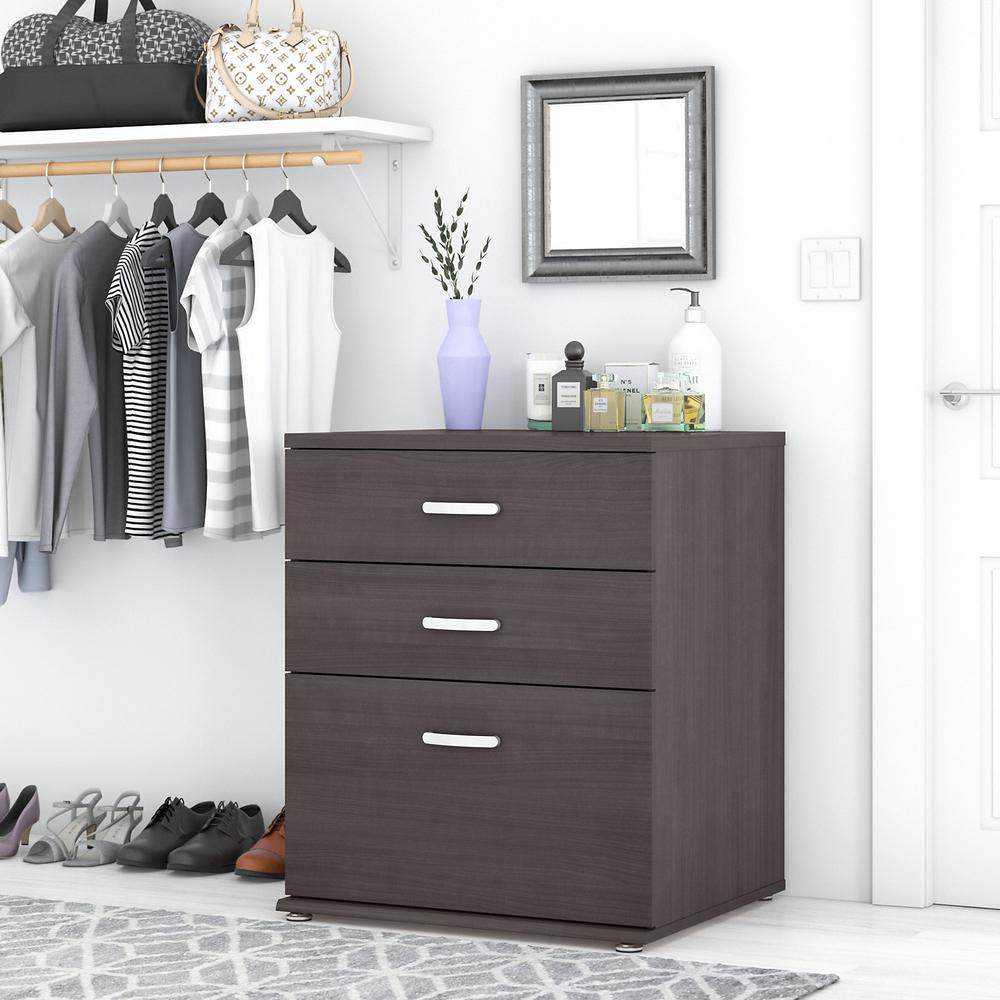 Bush Business Furniture Universal Closet Organizer with Drawers, Storm Gray/Storm Gray. Picture 2