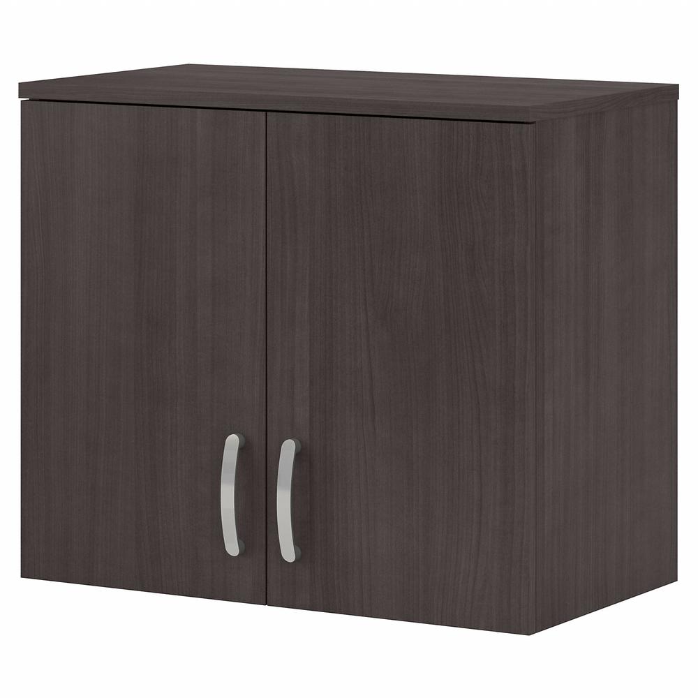 Bush Business Furniture Universal Closet Wall Cabinet with Doors and Shelves, Storm Gray/Storm Gray. Picture 1