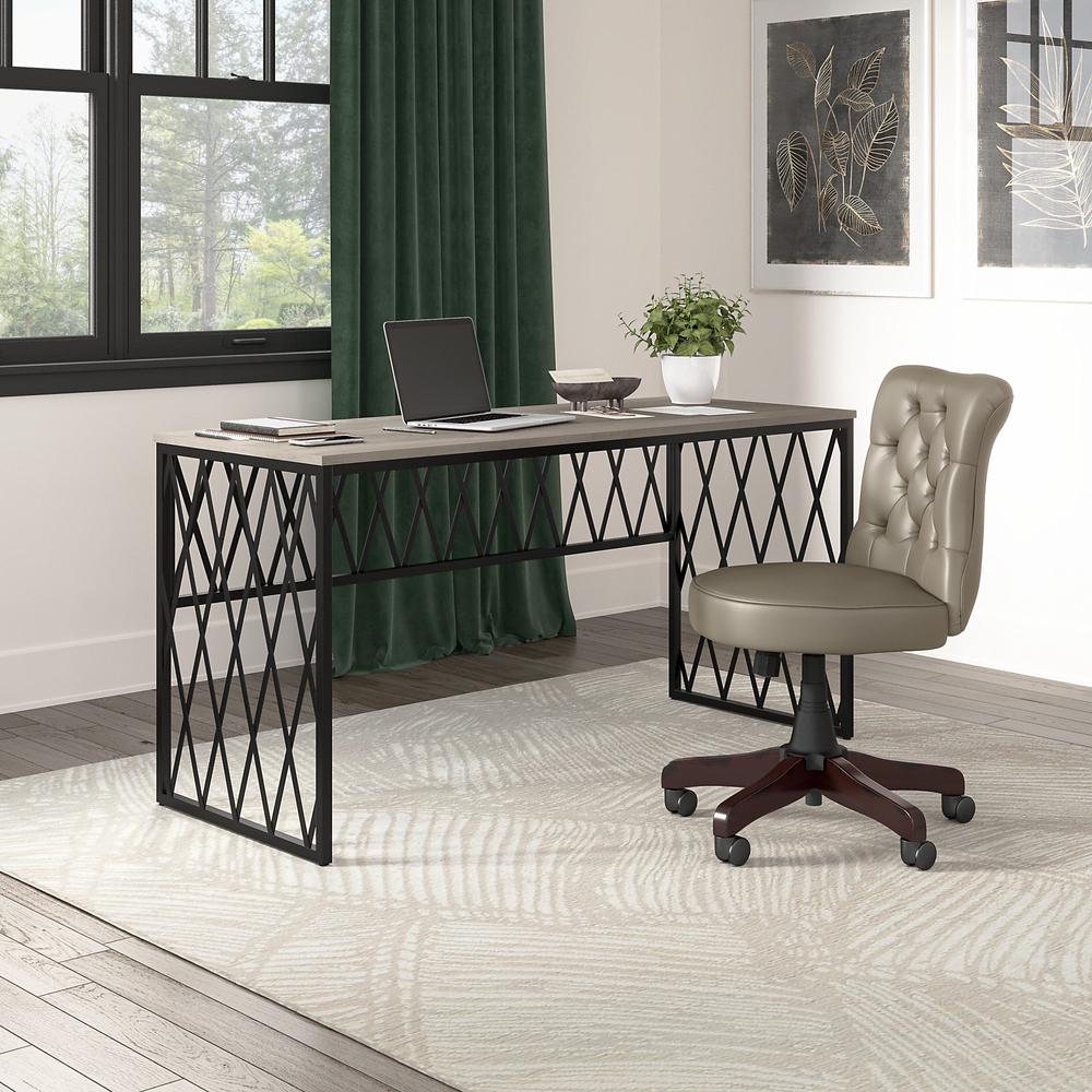 kathy ireland® Home by Bush Furniture City Park 60W Industrial Writing Desk, Driftwood Gray. Picture 2