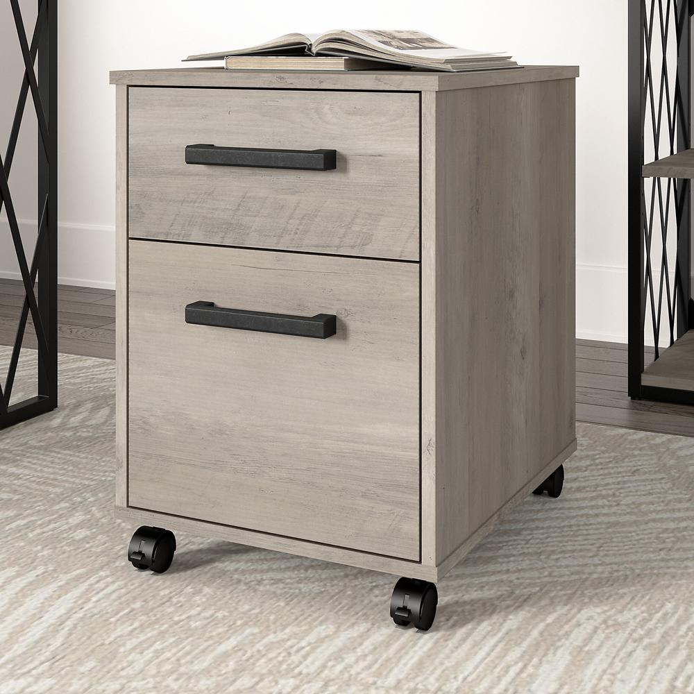 kathy ireland® Home by Bush Furniture City Park 2 Drawer Mobile File Cabinet, Driftwood Gray. Picture 2