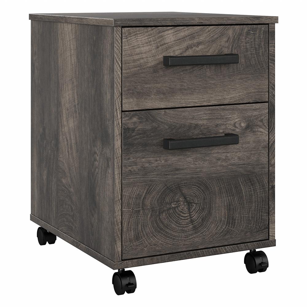 kathy ireland® Home by Bush Furniture City Park 2 Drawer Mobile File Cabinet, Dark Gray Hickory. Picture 1