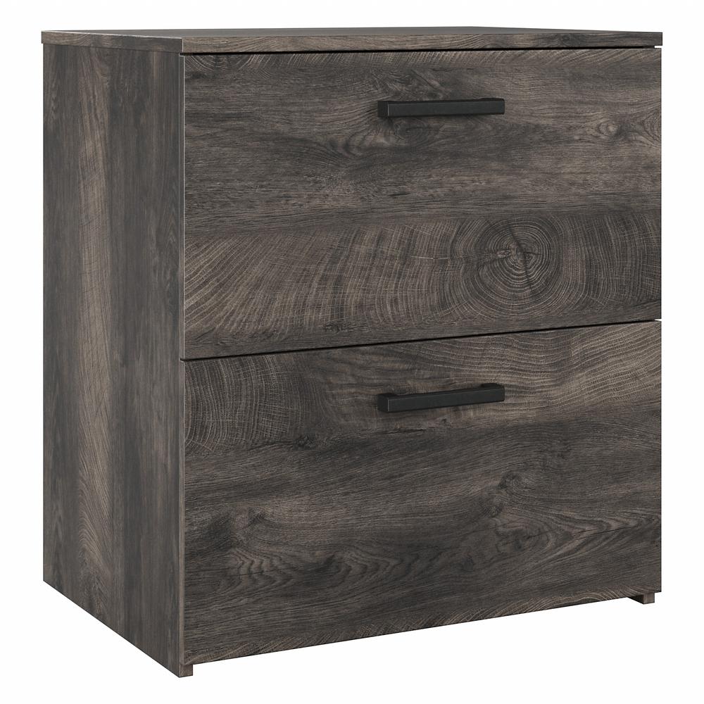 kathy ireland® Home by Bush Furniture City Park 2 Drawer Lateral File Cabinet, Dark Gray Hickory. Picture 1
