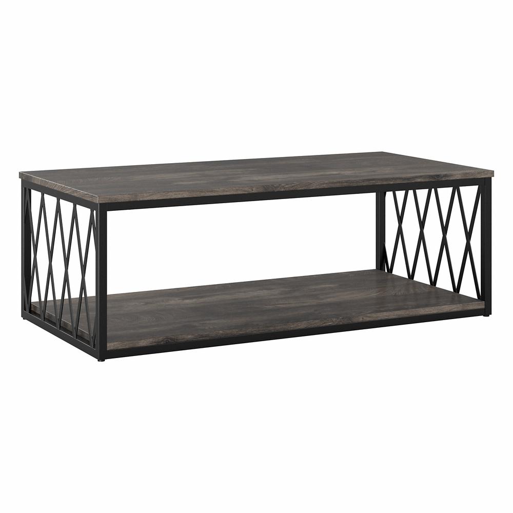kathy ireland® Home by Bush Furniture City Park Industrial Coffee Table, Dark Gray Hickory. Picture 1