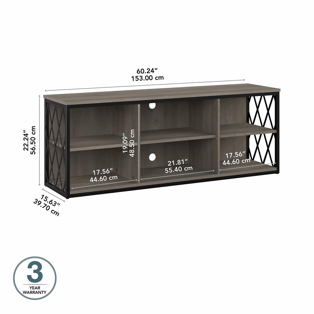 kathy ireland® Home by Bush Furniture City Park 60W Industrial TV Stand for 70 Inch TV, Driftwood Gray. Picture 5