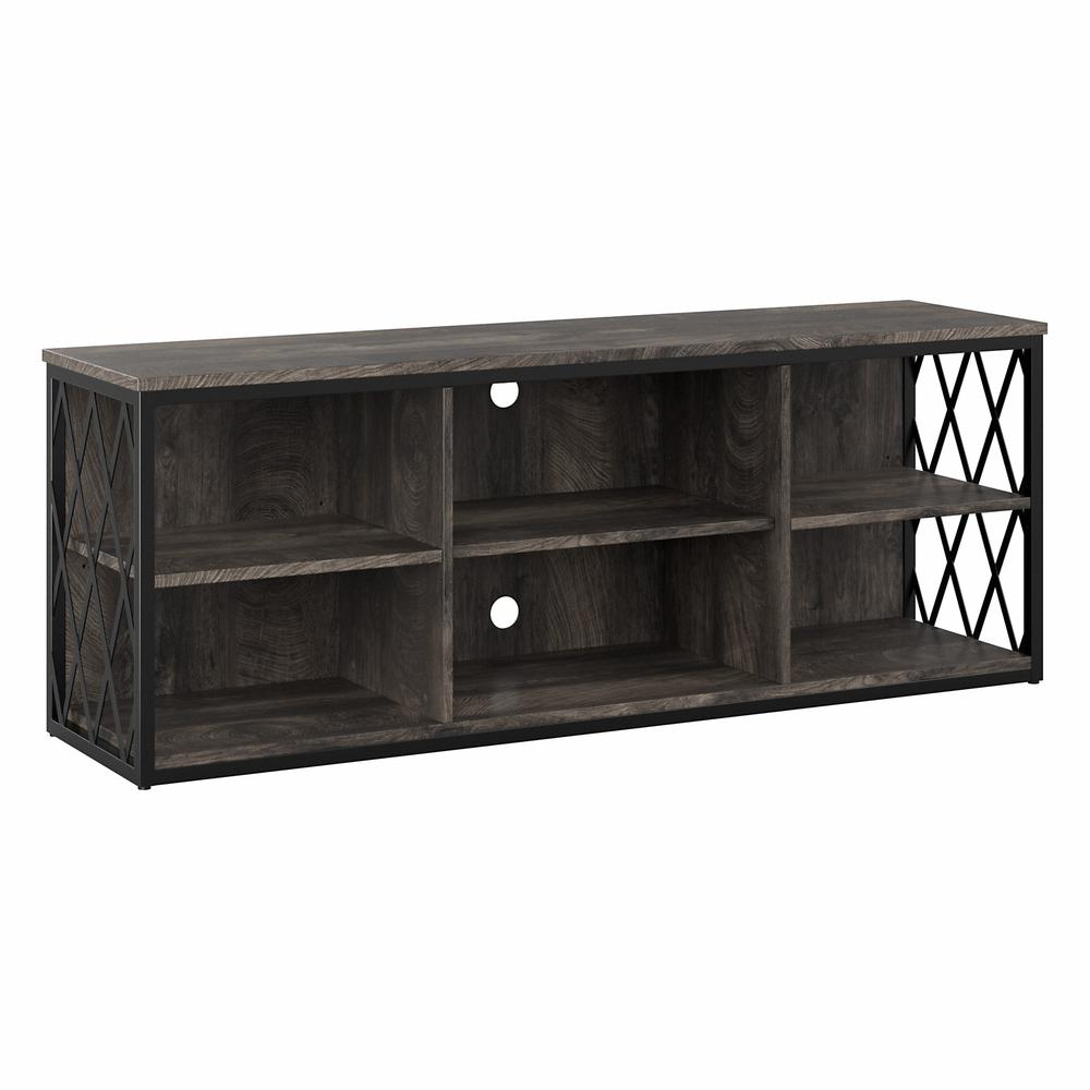 kathy ireland® Home by Bush Furniture City Park 60W Industrial TV Stand for 70 Inch TV, Dark Gray Hickory. Picture 1