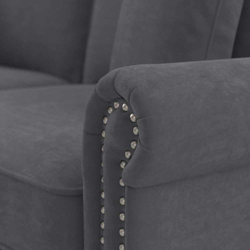 Bush Furniture Coventry 61W Loveseat, Dark Gray Microsuede Fabric. Picture 5