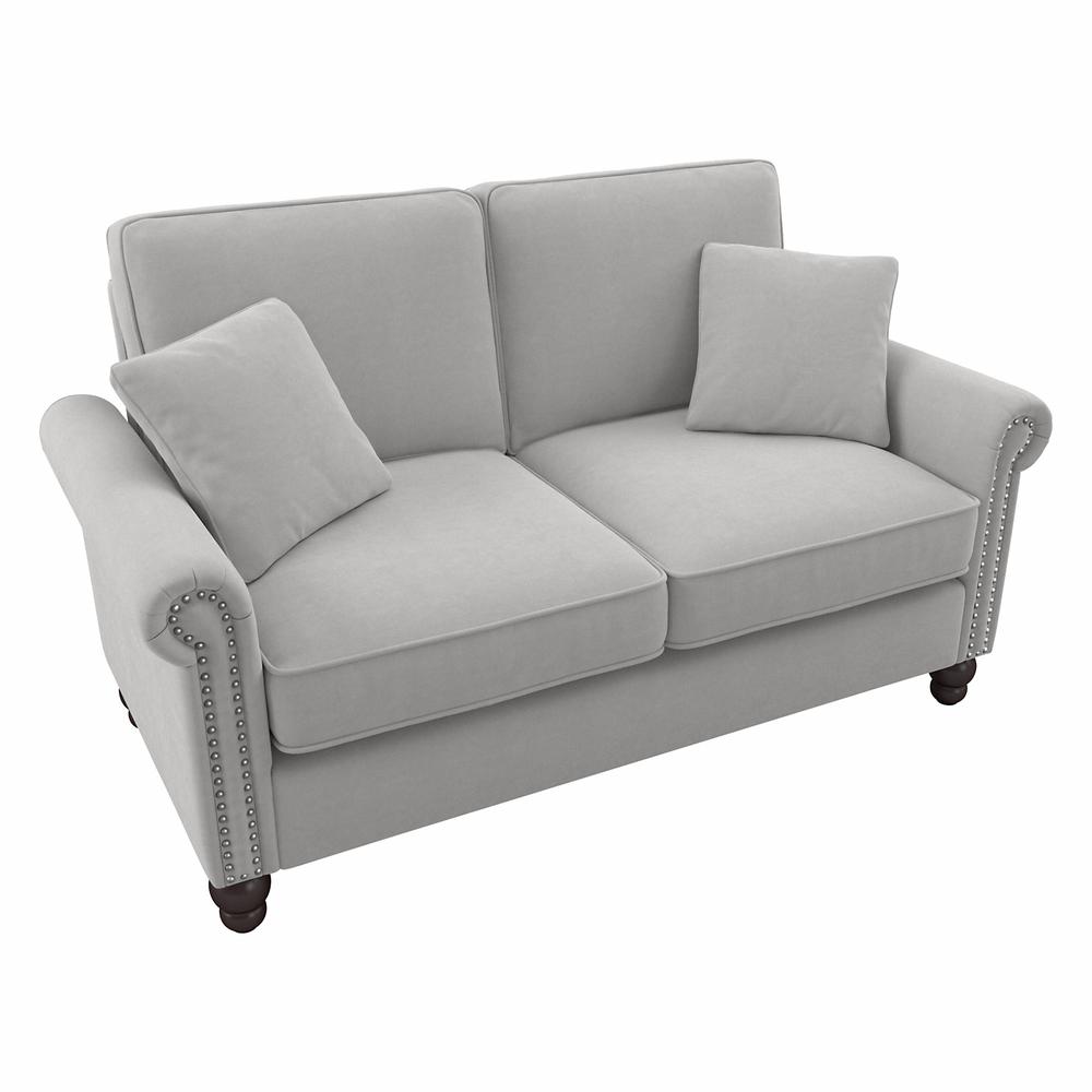 Bush Furniture Coventry 61W Loveseat, Light Gray Microsuede Fabric. The main picture.