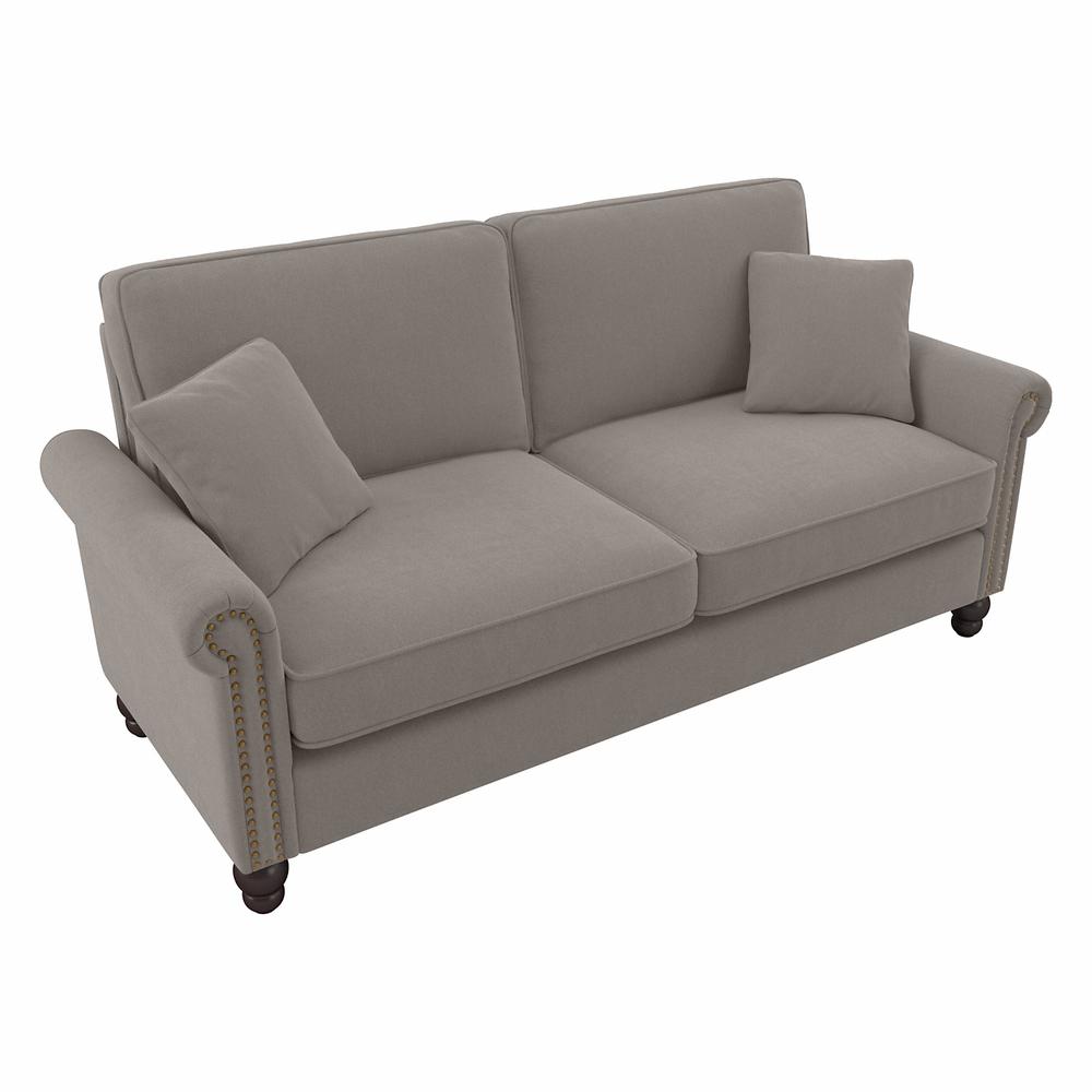 Bush Furniture Coventry 73W Sofa, Beige Herringbone Fabric. Picture 1